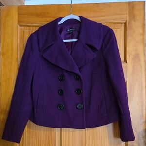 INC International Concepts Women's Purple Pea Coat
